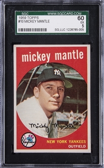 1959 Topps #10 Mickey Mantle - SGC EX 5